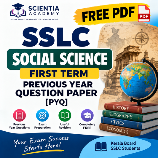 SSLC Social Science First Term PYQ PDF | Kerala Board | Free Download
