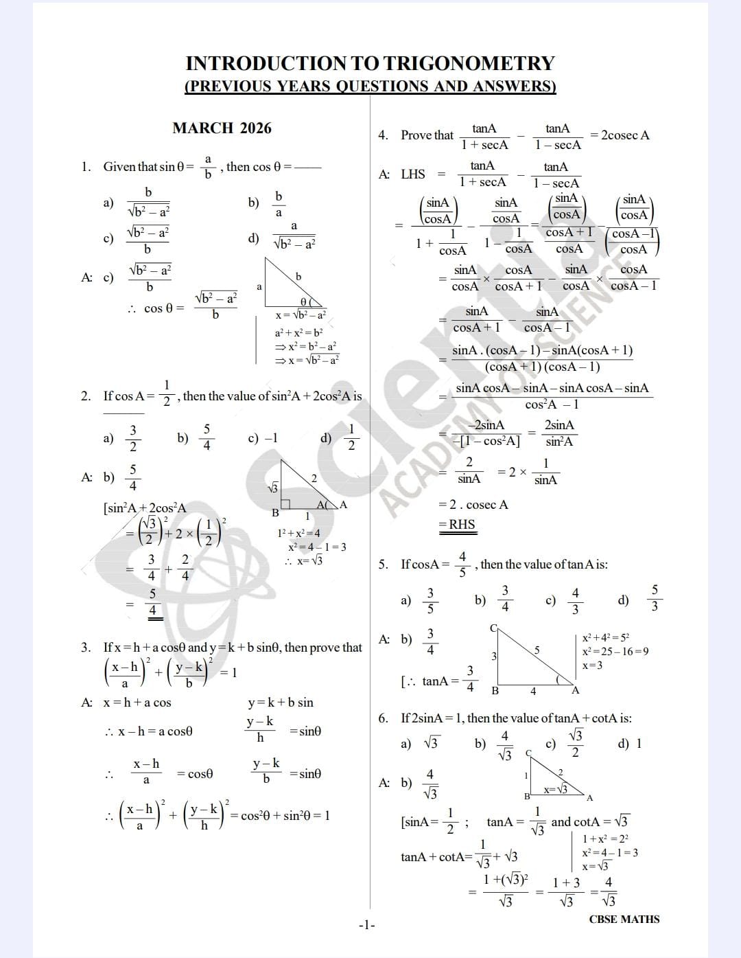 CBSE Class 10 Mathematics – Complete PYQ Master Bundle Previous Years’ Questions & Detailed Solutions  2018–2026