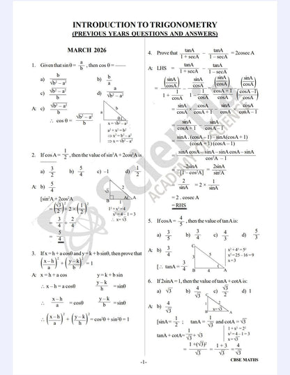 CBSE Class 10 Mathematics – Complete PYQ Master Bundle Previous Years’ Questions & Detailed Solutions  2018–2026
