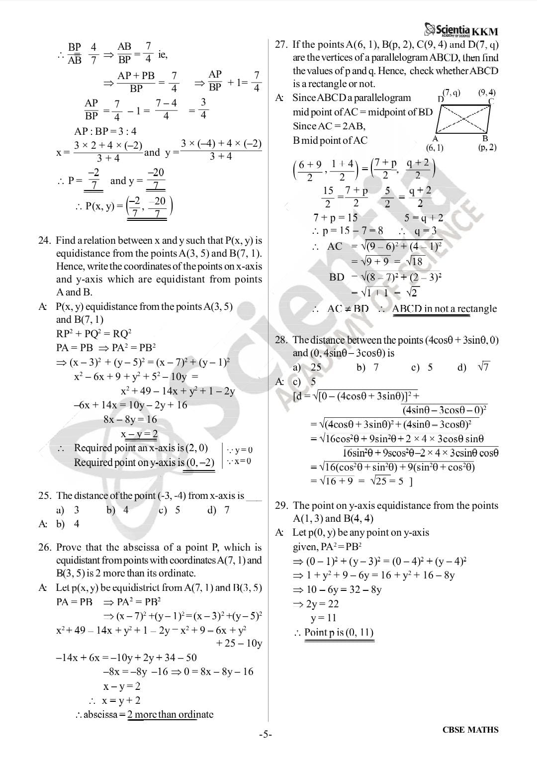 CBSE Class 10 Mathematics – Coordinate Geometry  PYQs & Detailed Solutions 2018–2026