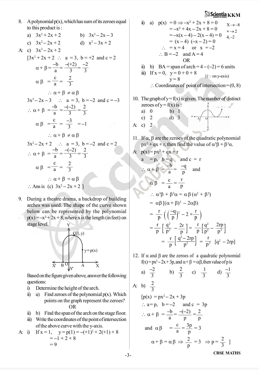 CBSE Class 10 Mathematics – Polynomials  PYQs & Detailed Solutions 2018–2026