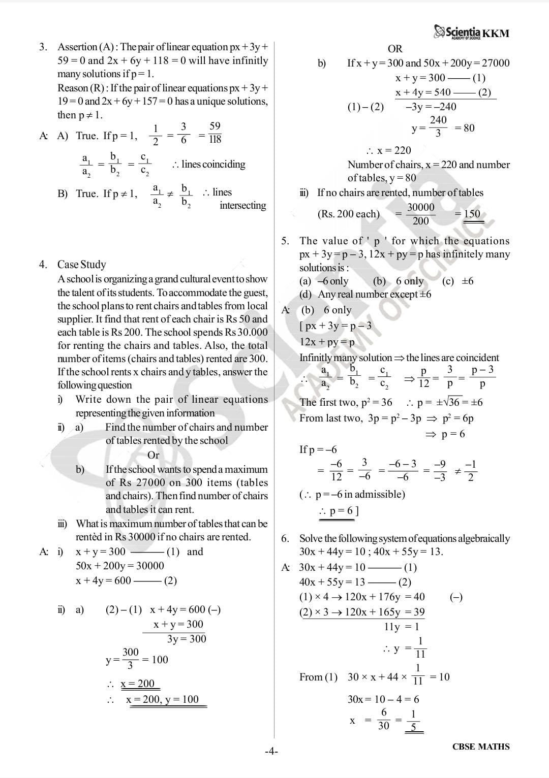 CBSE Class 10 Mathematics – Pair of Linear Equations in Two Variables  PYQs & Detailed Solutions 2018–2026