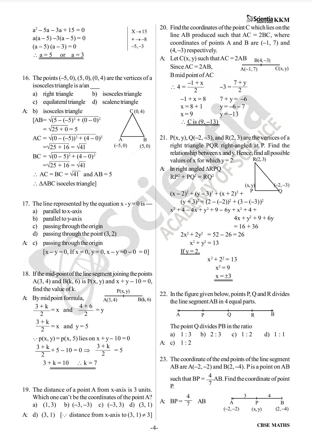 CBSE Class 10 Mathematics – Coordinate Geometry  PYQs & Detailed Solutions 2018–2026